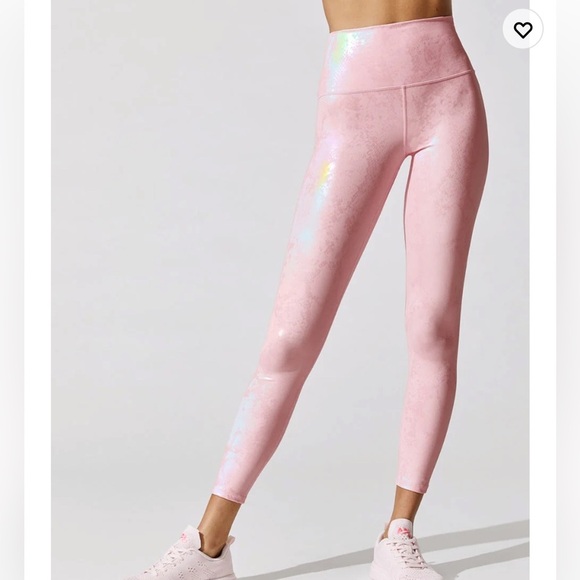 Carbon38 Pants - Carbon 38 Metallic Snake High Rise 7/8 Legging in Pink